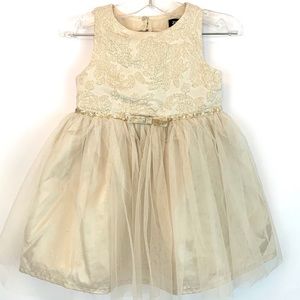 Zenzi Adorable Cream and Gold Party Dress
